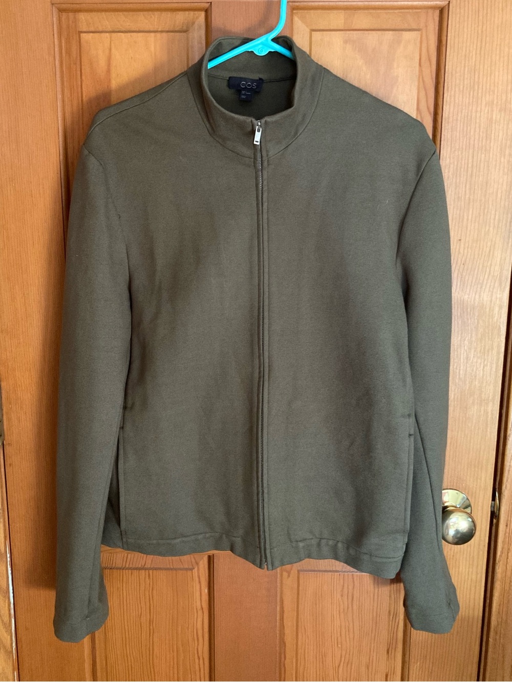 COS Men’s Olive Green Full Zip Jacket Size Small Minimalist Lightweight